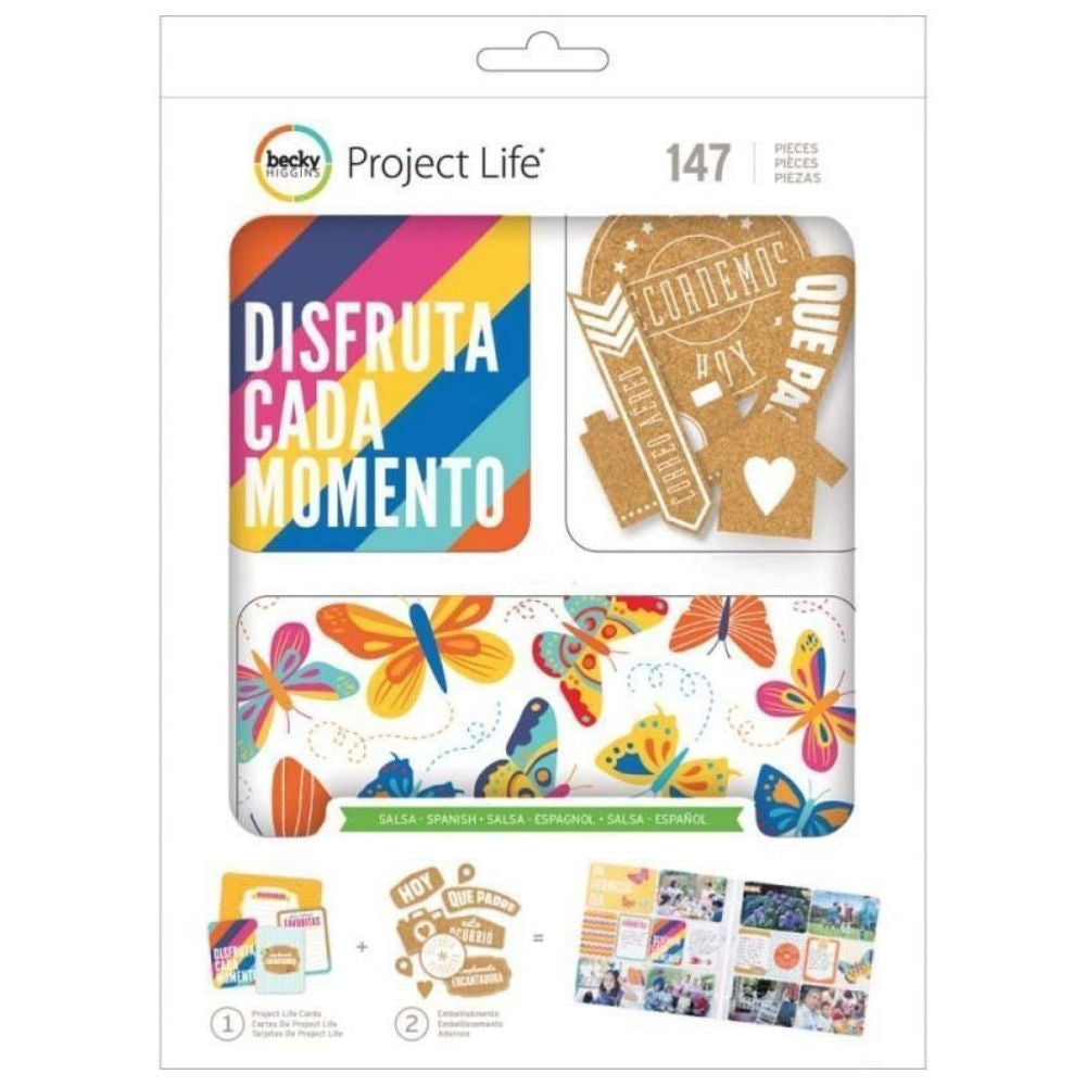 Salsa Kit  / 147 Tarjetas y Recortes Frases en Español Descontinuado Project Life