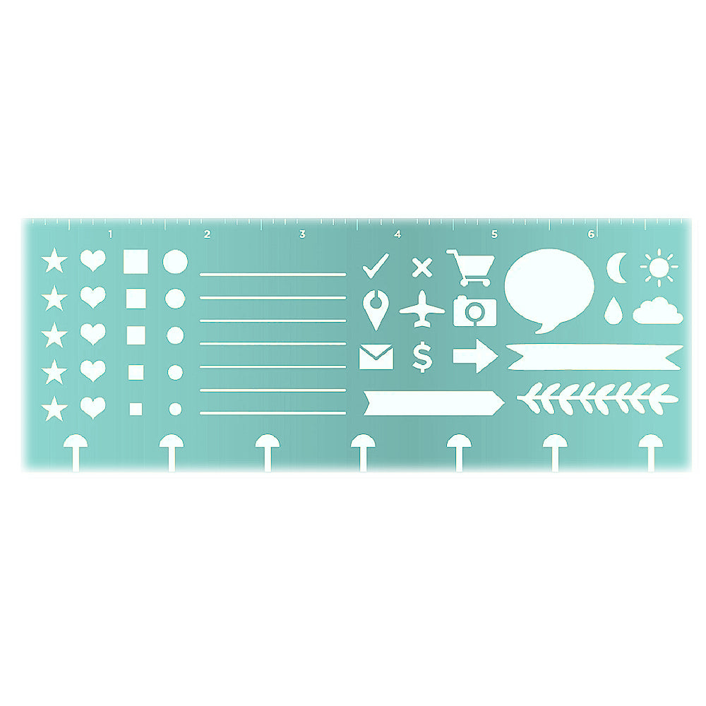 Day-To-Day Stencil Planner Icons / Plantilla para Planificador de Iconos Descontinuado Crate Paper