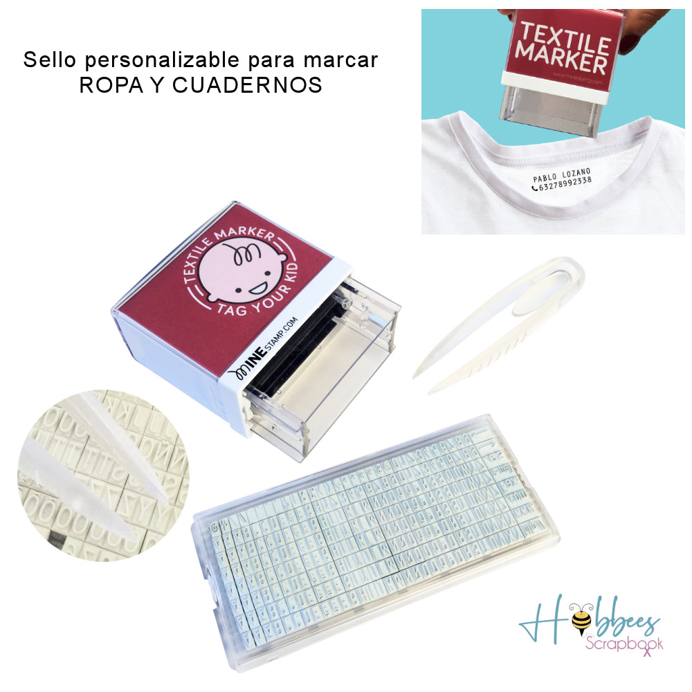 Sello Personalizable Para Marcar Ropa y Cuadernos Sellos Mine