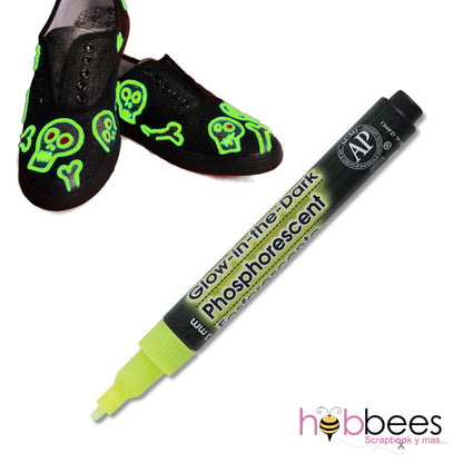 Glow In The Dark Fabric Marker Yellow / Marcador Brilla en la Obscuridad Amarillo Descontinuado Marvy Uchida