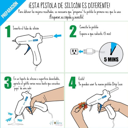 High-Temp Drip Less Glue Gun / Pistola de Silicón Antigoteo Alta Temperatura Adhesivos / Pegamentos Ad Tech