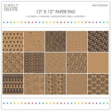 Kraft Keepsake Paper Pad / Block De Papel Diseños Tonos Cafe Descontinuado American Crafts