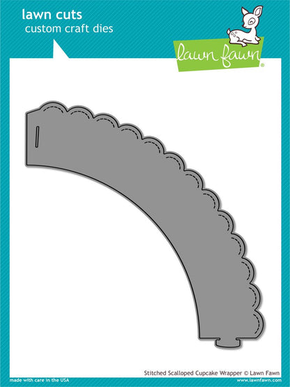 Stitched Scalloped Cupcake Wrapper / Cubre Cupcakes Descontinuado Lawn Fawn