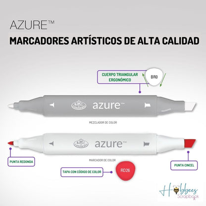 Azure Marker Set Complexion / 13 Marcadores Alcohol Tonos Piel Colores y Plumones Royal Langnickel