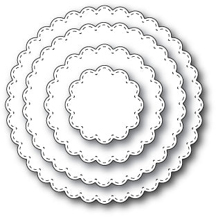 Stitched Scalloped Circles Dies / Suaje de Corte Círculo de Onditas y Costura Descontinuado Memory Box