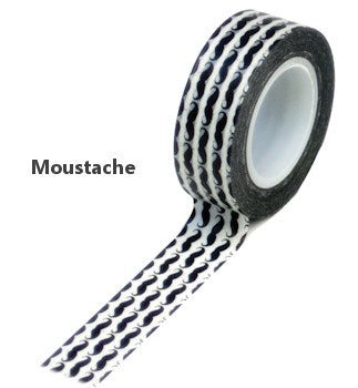 Washi Trendy Tape Mustaches / Cinta Adhesiva Descontinuado Queen&amp;Co