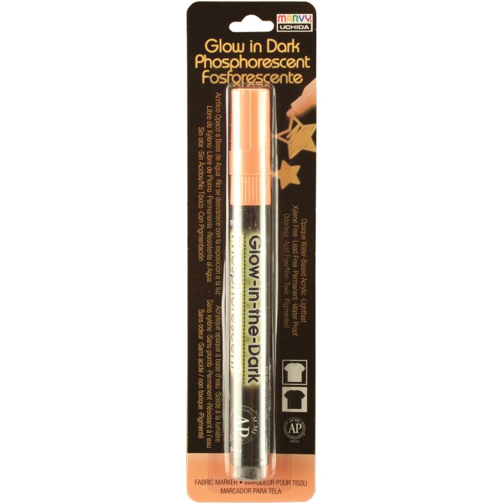 Glow In The Dark Fabric Marker Orange / Marcador Brilla en la Obscuridad Naranja Descontinuado Marvy Uchida