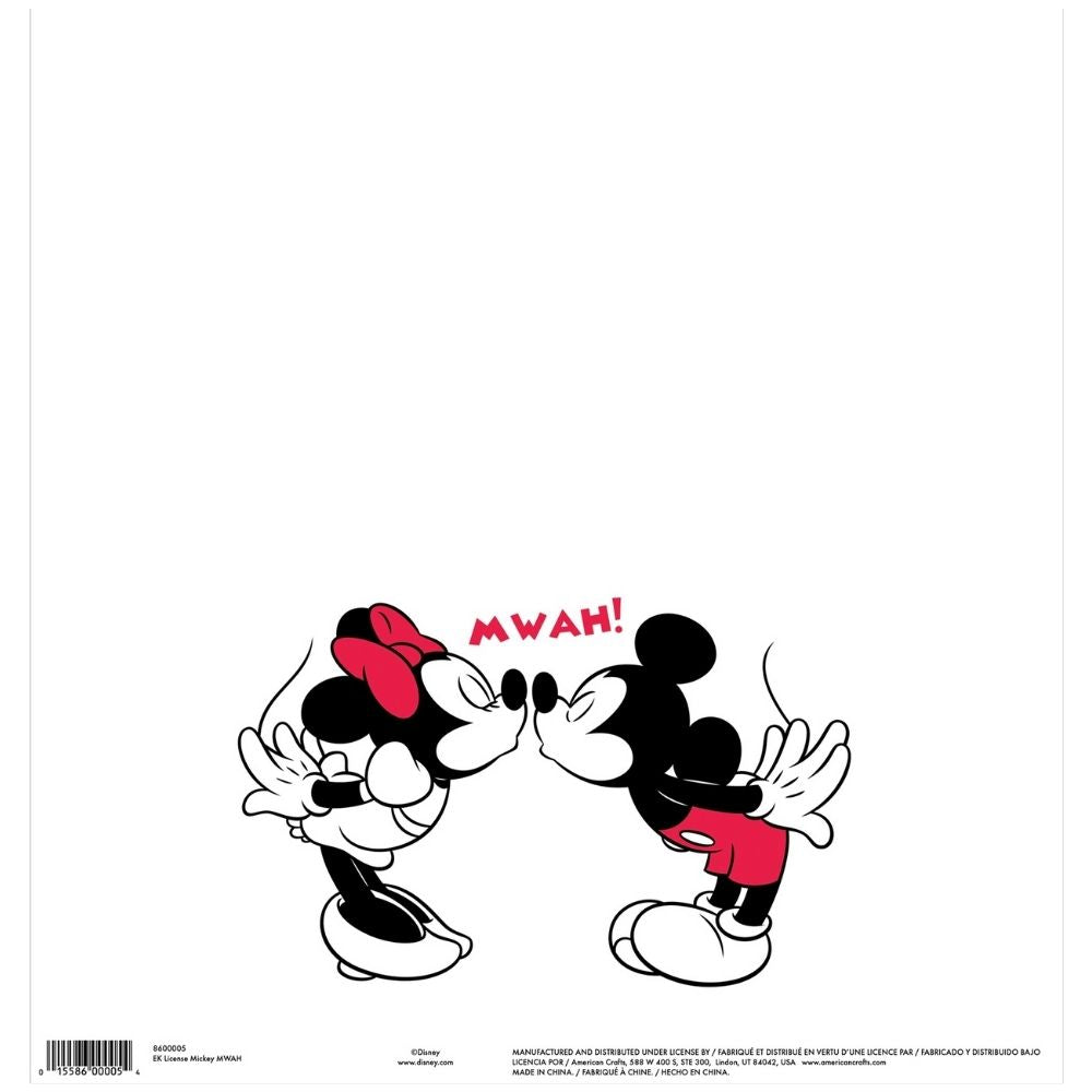 Mickey &amp; Minnie MWAH Cardstock 12 x 12" / Cartulina Estampada Disney Papel, Hojas Sueltas Ek Success