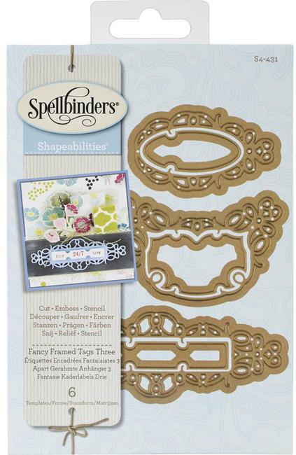 Shapeabilities Dies Fancy Framed Tags 3 / Suajes de Corte y Realce Etiquetas Dados de Corte / Suajes / Troqueles Spellbinders