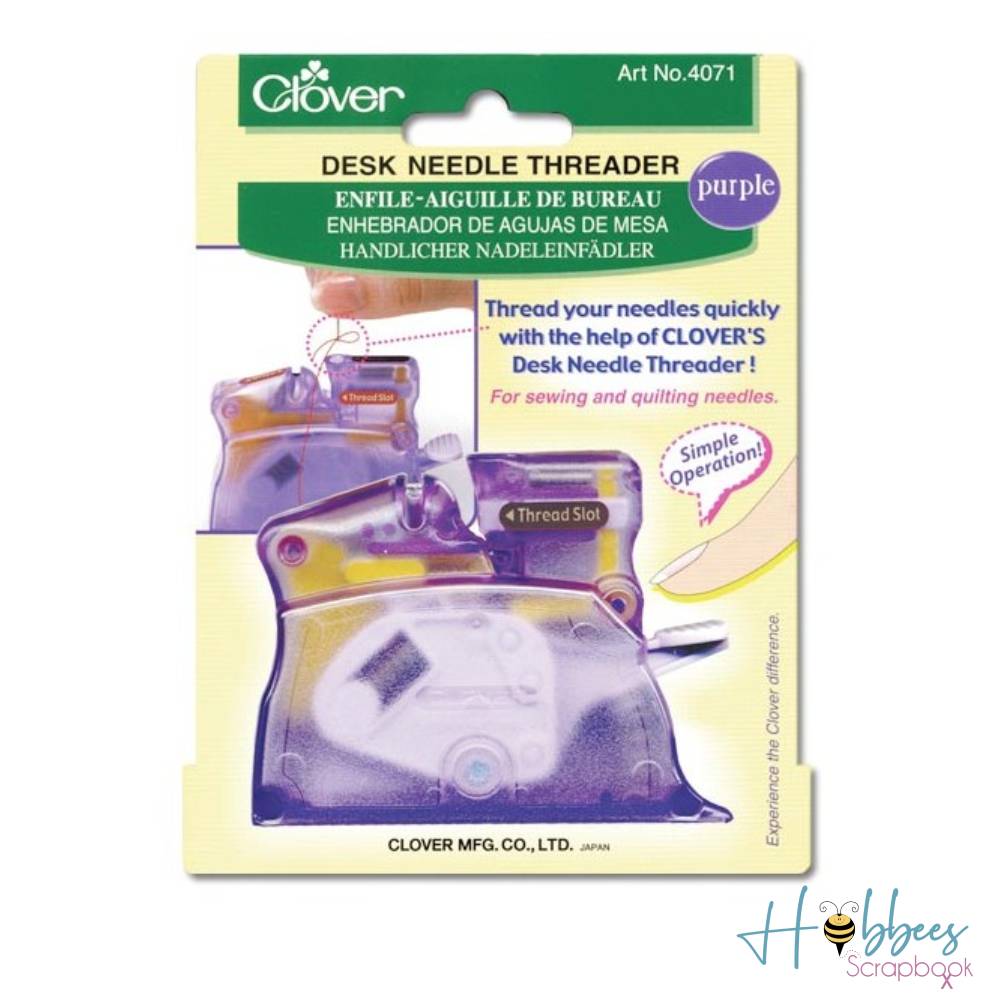 Desk Needle Threader Purple / Enhebrador de Aguja de Escritorio Costura Clover