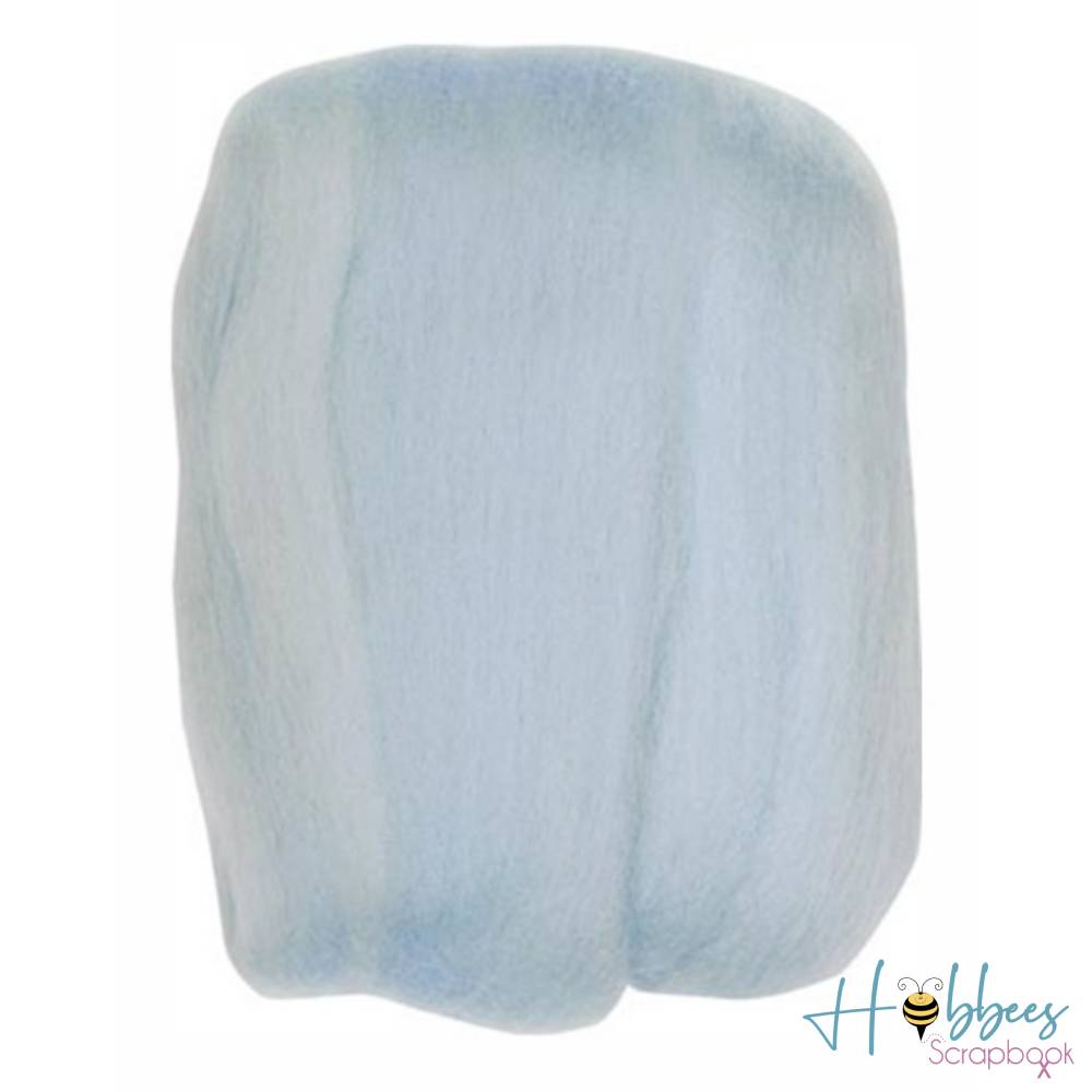 Natural Wool Roving Light Blue / Lana Afieltrable Azul Claro