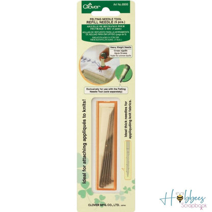 Felting Needle Tool Heavy W. Refill / Repuestos Agujas Afieltrar Gruesas Costura clover