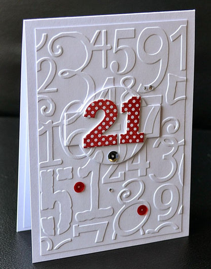 Embossing Folder Number Collage / Folder de Grabado Números Descontinuado Cuttlebug