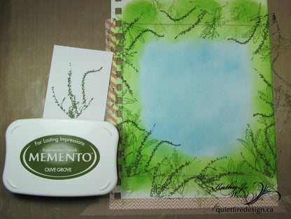 Olive Grove Memento / Cojín de Tinta para Sellos Verde Oliva Tintas TSUKINEKO