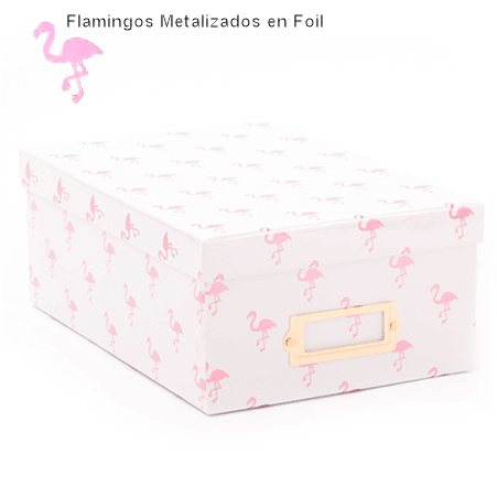 Pink Flamingos Foil Box / Caja Organizadora Decorada de Flamingos Descontinuado DCWV