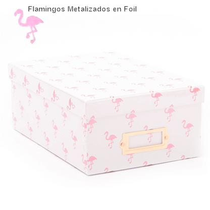 Pink Flamingos Foil Box / Caja Organizadora Decorada de Flamingos Descontinuado DCWV