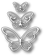 Devyn Butterfly Trio Die / Suaje de Corte Trio de Mariposas Descontinuado Poppy Stamps