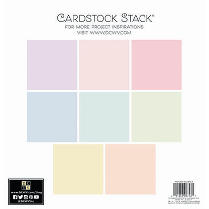 Shimmer Pastels Cardstock Stack / Block de Cartulina Pasteles Brillosos Descontinuado DCWV