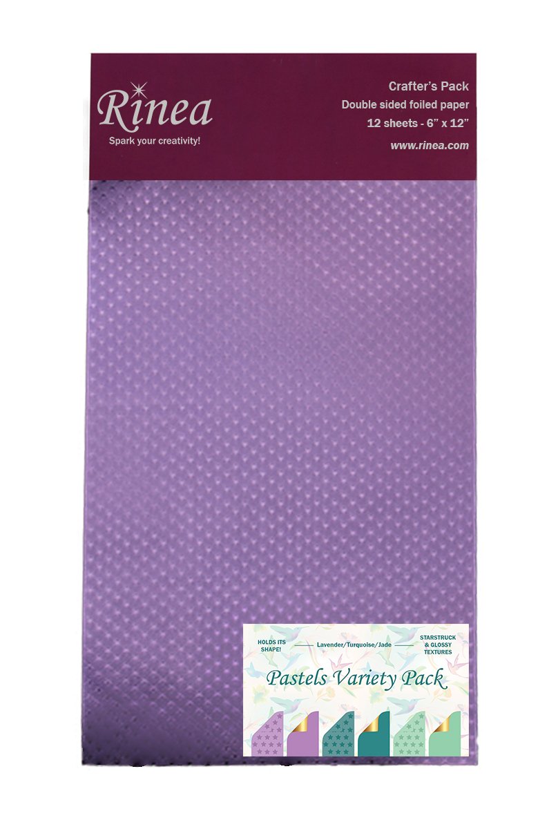 Pastels Foiled Papers 6"x12" / 12 Hojas de Papel Tipo Alumino Doble Cara Pasteles DESCONTINUADO Rinea