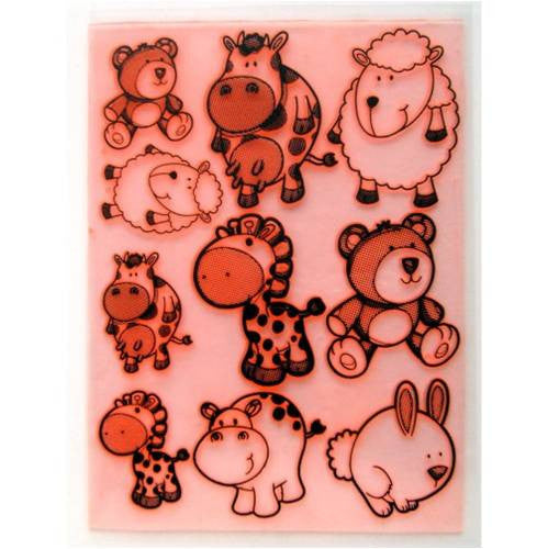 Animal Toys Stamps / Sellos de Polímero Animales Sellos Flonz Crafts