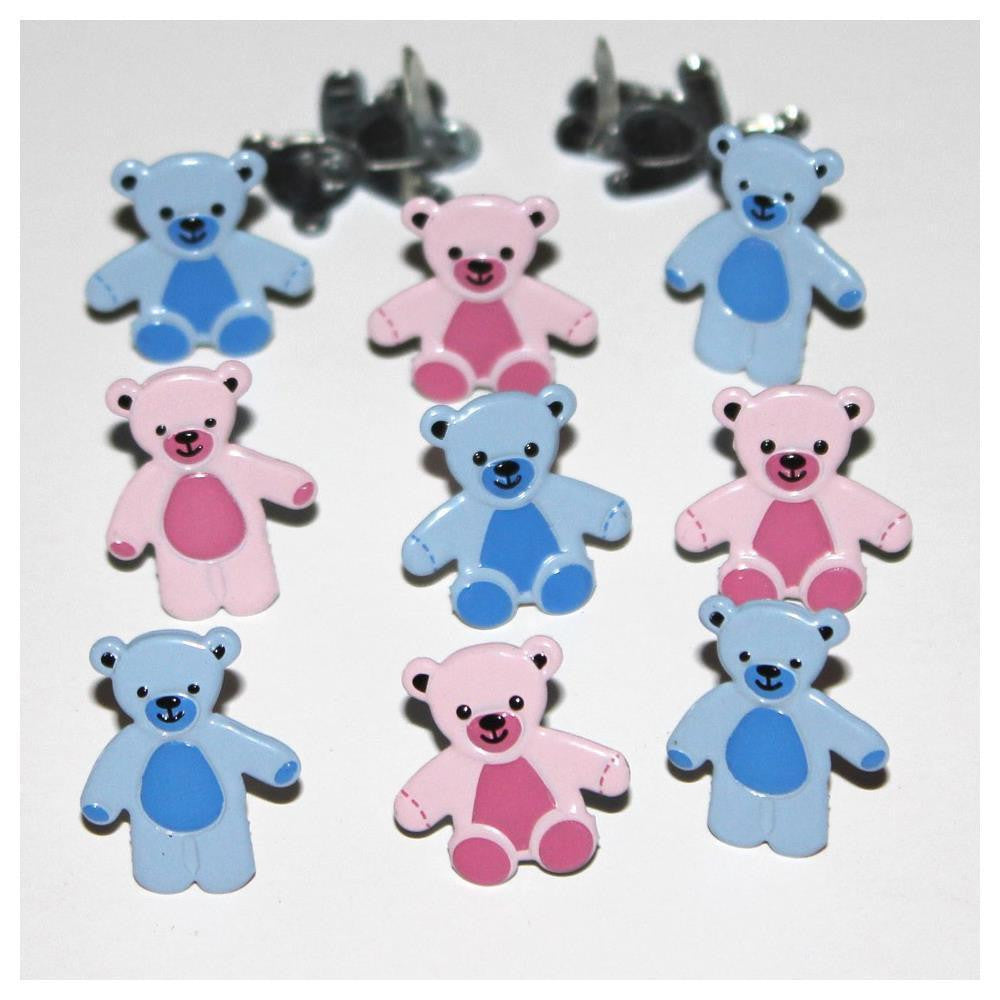 Pink Blue Bear Brads / Sujetadores Osos Azules y Rosa Descontinuado Eyelet Outlet