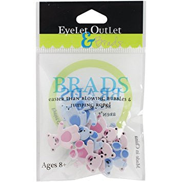 Pink Blue Bear Brads / Sujetadores Osos Azules y Rosa Descontinuado Eyelet Outlet