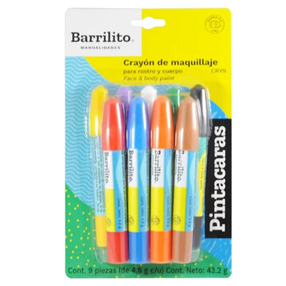 9 Crayones Pinta Caritas Descontinuado Barrilito