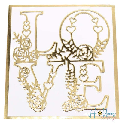 Suaje de Frase Love con Flores Dados de Corte / Suajes / Troqueles Hobbees