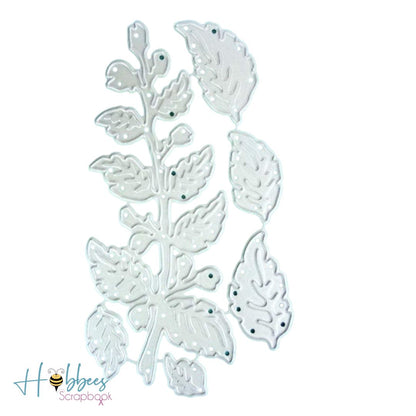 6 Suajes de Rama con Hojas y Hojas Dados de Corte / Suajes / Troqueles Hobbees