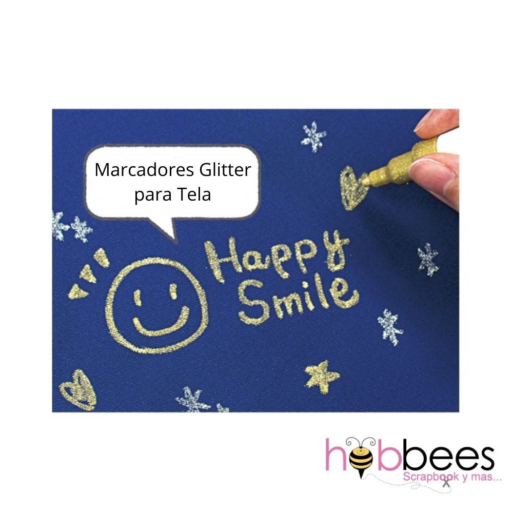 Glitter Fabric Markers 3mm / Marcadores con Brillitos para Tela Marcadores &amp; Plumones Marvy Uchida