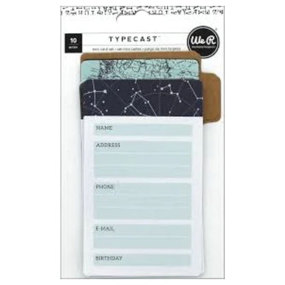 We R Typecast Mini Card Set 10/Pkg / Mini Tarjetas Agendas y Journals We R Memory Keepers