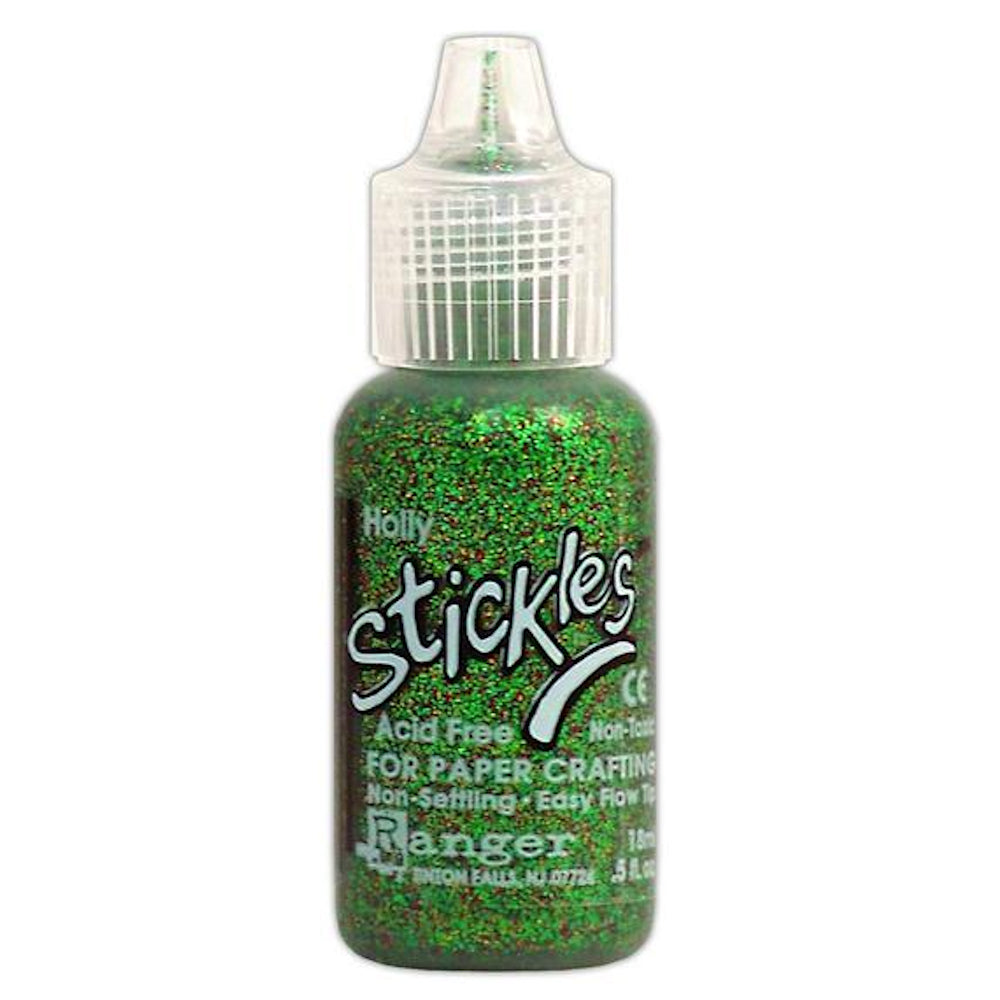 Stickles, Mercury Glass Holly / Pegamento de Brillos Verde Adornos / Embellishments Ranger