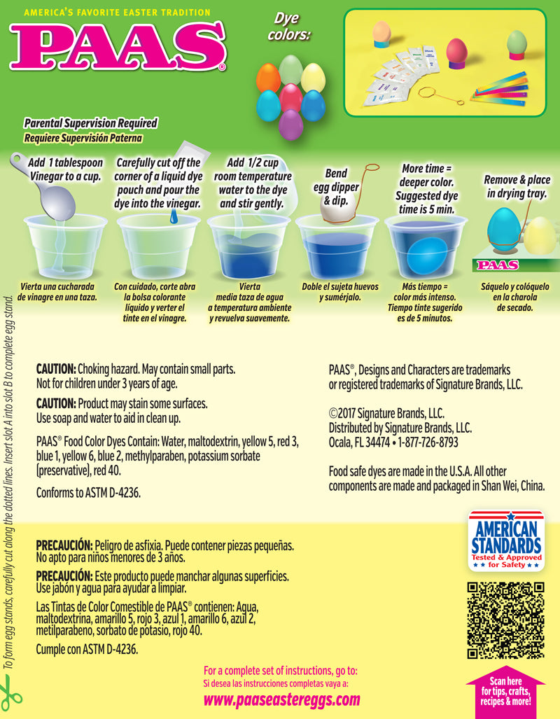 PAAS Egg Decorating Kit Golden Shimmer / Juego de Pinturas para Huevos de Pascua Descontinuado AMERICAN STANDARDS