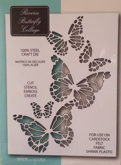 Reverse Butterfly Collage Dies / Suaje de Corte Mariposas Caladas Descontinuado Memory Box