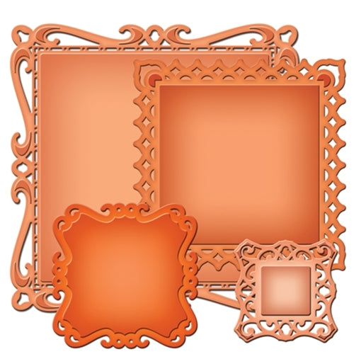 Nestabilities Decorative Elements Dies Captivating Squares / Suajes de Corte Cuadros Descontinuado Spellbinders