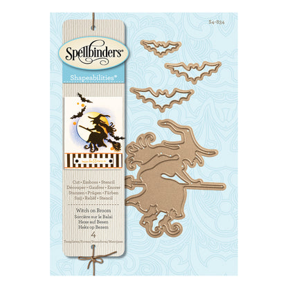 Witch On Broom Dies / Suaje de Bruja y Escoba Descontinuado Spellbinders