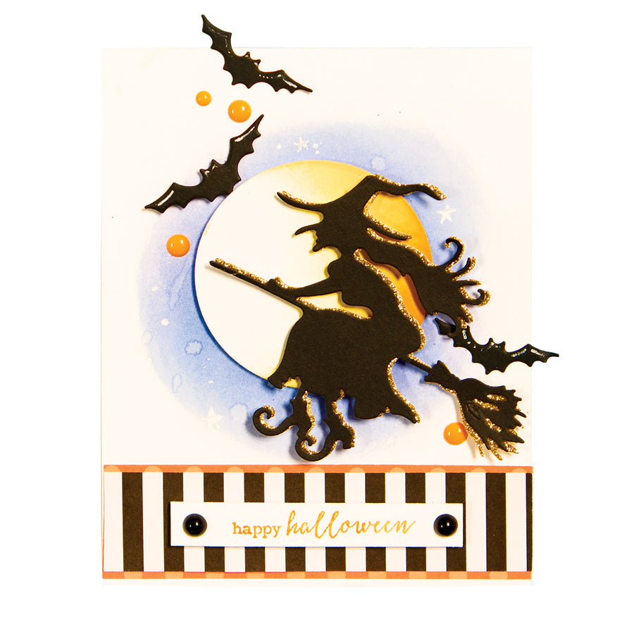 Witch On Broom Dies / Suaje de Bruja y Escoba Descontinuado Spellbinders