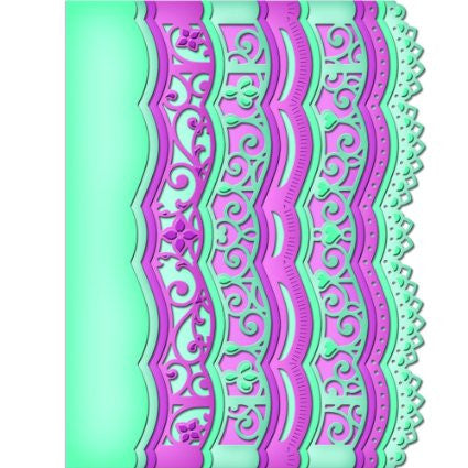 A2 Scalloped Borders Three Die / Suaje de Bordes Descontinuado Spellbinders