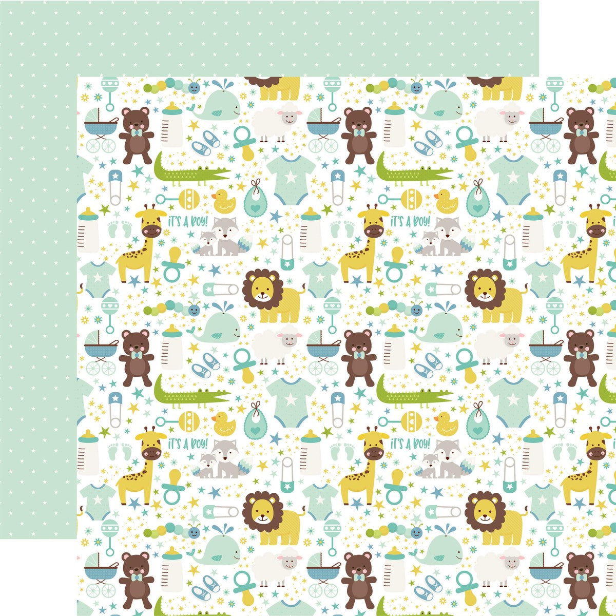 Kit Sweet Baby Boy / Papeles y Stickers Bebé Descontinuado Echo Park
