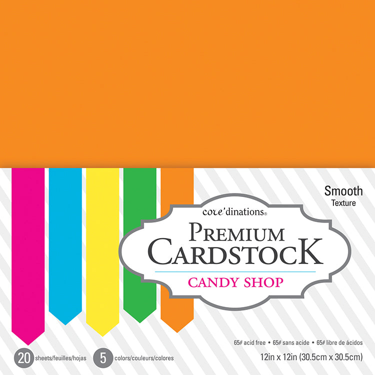 Cardstock Candy Shop / Cartulina Texturizada en Colores Brillantes Papel Core&