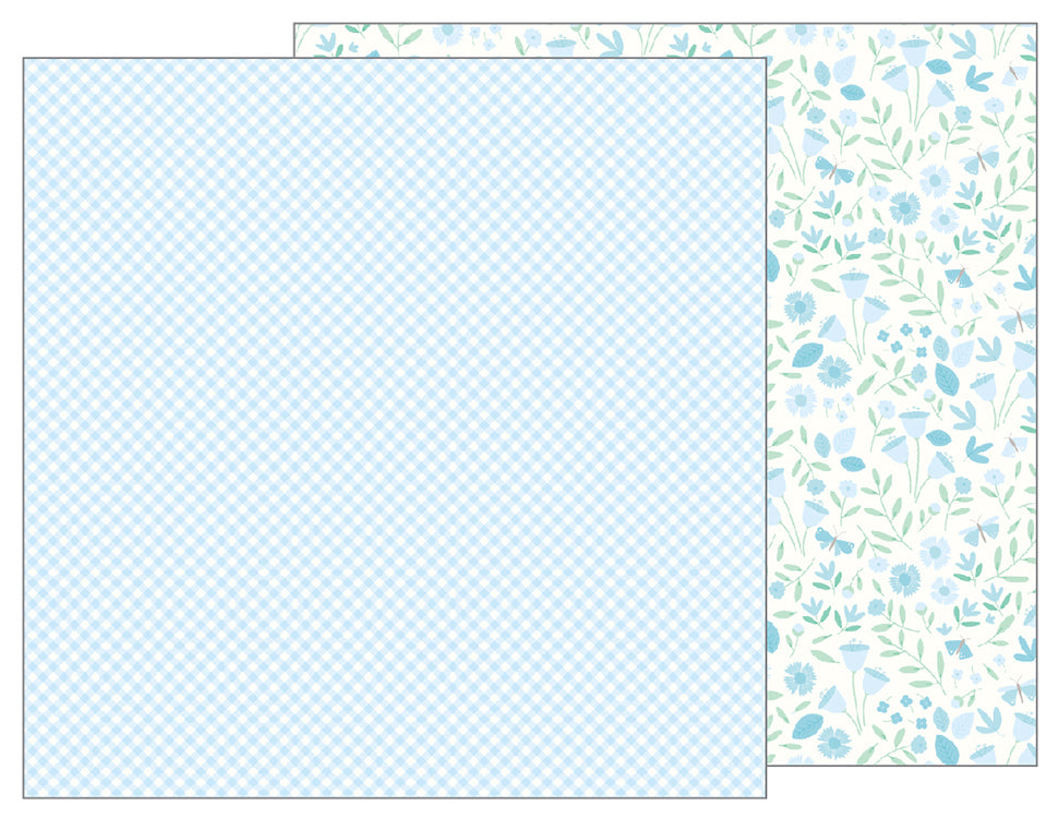 Baby Boy Blossoms 12" x 12" Paper / Cartulina Doble Cara Niño 25 Hojas Descontinuado Pebbles Lullaby