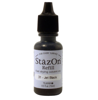 StazOn Solvent Ink Refill Inker Black / Relleno Para Cojin Solvente Negro Tintas TSUKINEKO