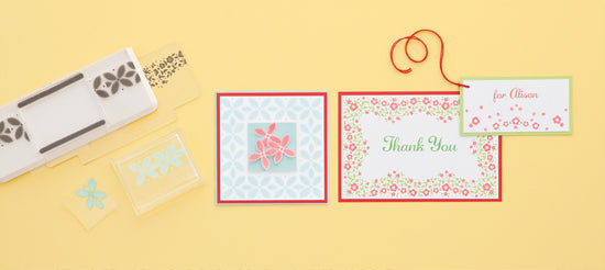 Stamp Around The Page Stamp Set Bandana and Geaometric Flower /Juego de Sellos para Timbar Alrededor de la Página Descontinuado Martha Stewart