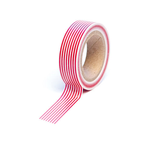 Washi Tape Stripes Red / Cinta Adhesiva Lineas Rojas Washi Tape Queen&amp;Co