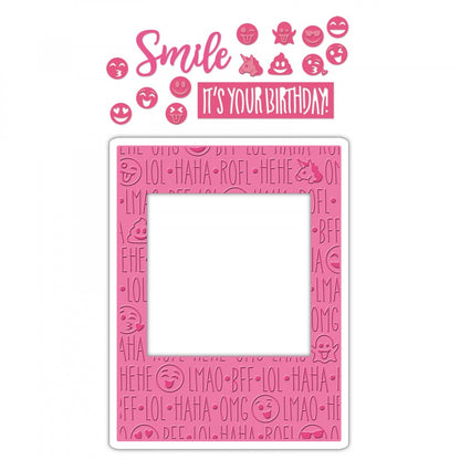 Embossing Folder &amp; Die Set Birthday Smiles /  Floder de Grabado y Suajes Caritas Descontinuado Sizzix