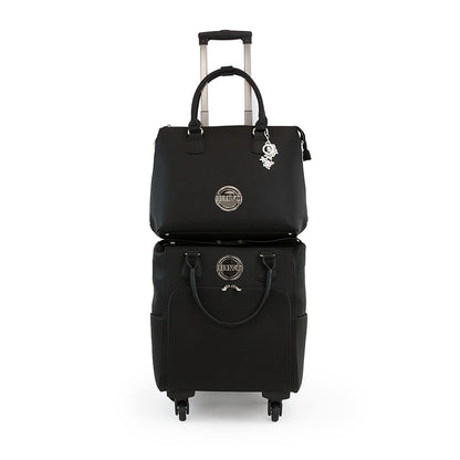 Handbag and Roller Set Belvedere Black / Bolsa y Carrito con Ruedas Negro Descontinuado Nuvo