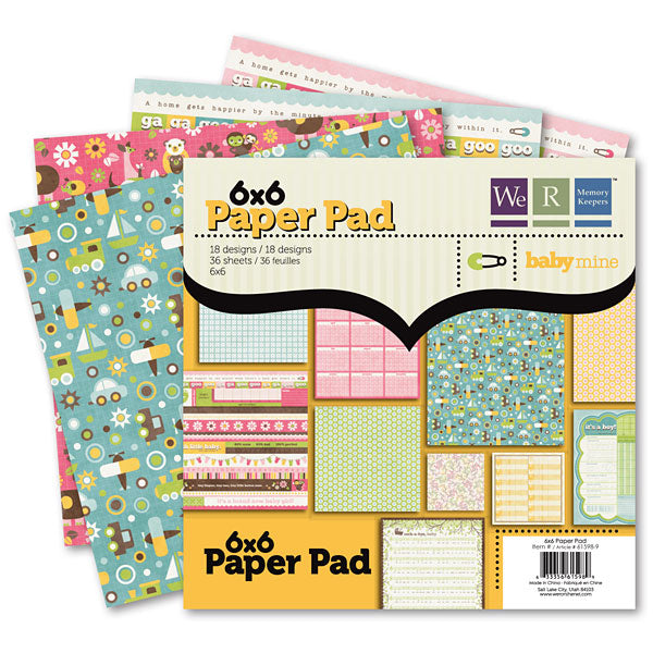 Paper Pad Baby Mine 6&quot; / Block de Papel Mi Bebé Papel We R Memory Keepers