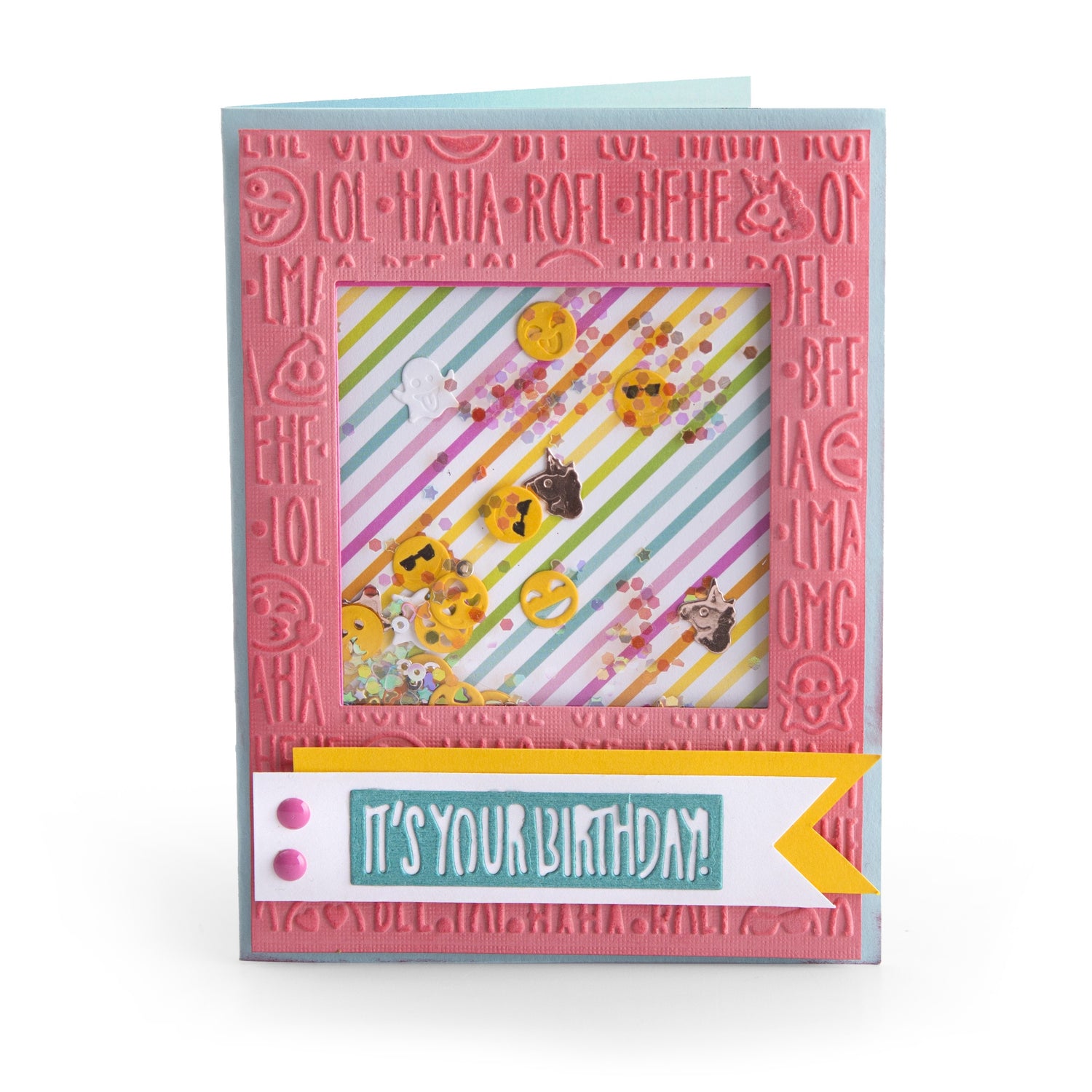 Embossing Folder &amp; Die Set Birthday Smiles /  Floder de Grabado y Suajes Caritas Descontinuado Sizzix