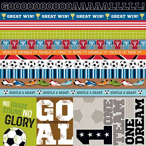 Soccer Double-Sided Cardstock Borders &amp; Details / Block Cartulina de Futbol Descontinuado Bella Boulevard