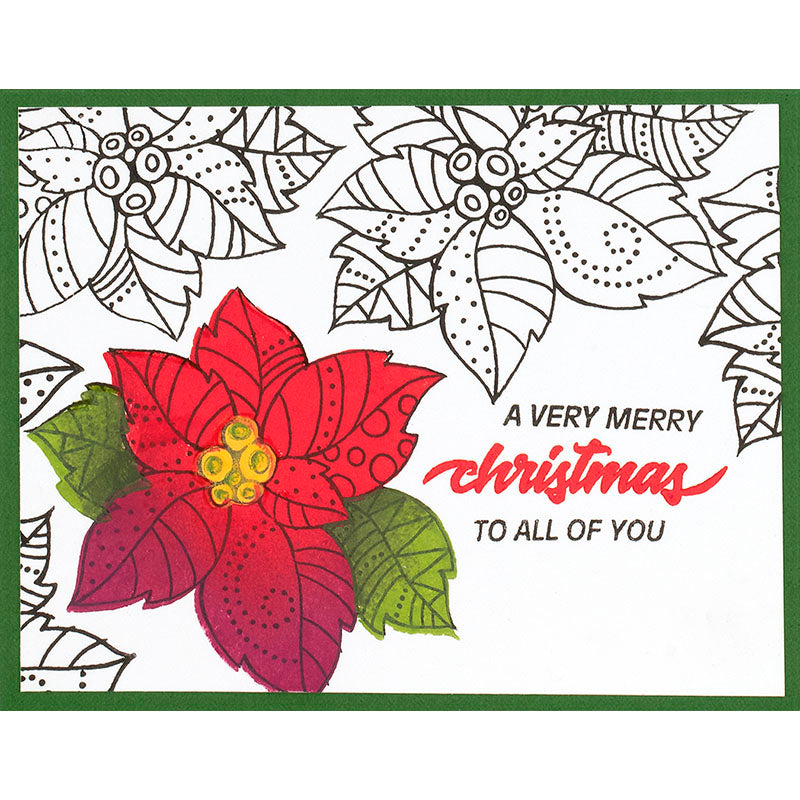 Perfectly Clear Stamps Poinsettia Parts / Sellos de Polímero Noche Buena Sellos Stampendous